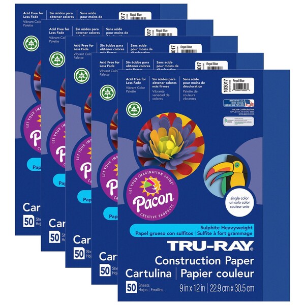 Tru-Ray Construction Paper, Royal Blue, 9x12in, PK250